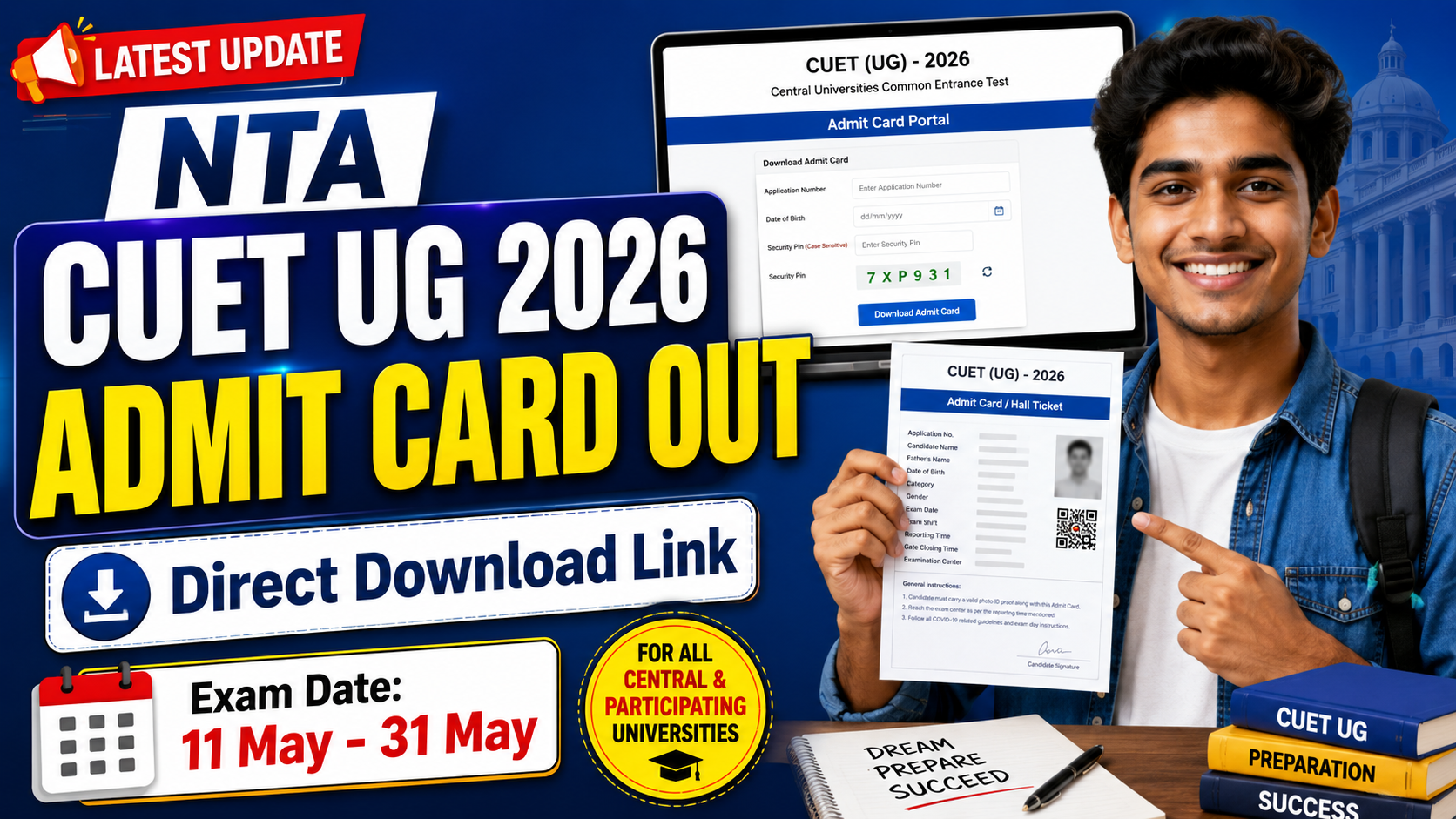 NTA CUET UG Admit Card 2026