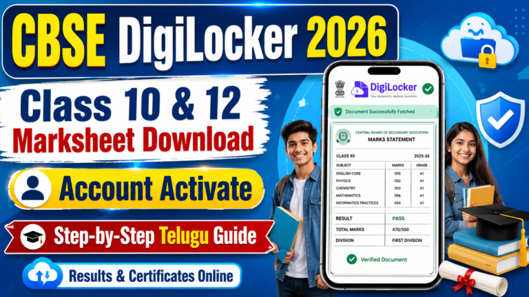 CBSE DigiLocker 2026: Class 10 12 Marksheet Download Telugu